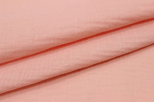 Муслин двухслойный с эффектом жатости цв.Персиковый, ш.1.4м, хл-100%, 110гр/м.кв - Купава фото 3