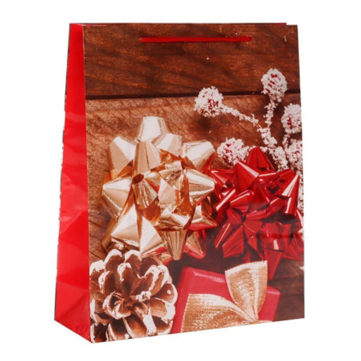 Цена за 12 шт. Пакет подарочный 26x32x9см / 449S /уп 12/960/Новый год - Галеонтрейд фото 5