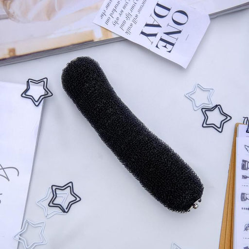 Цена за 6 шт. Валик на кнопке для создания пучка, 4.5×17 см, чёрный