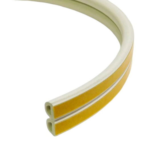 Уплотнитель резин.самокл.D-проф. белый 9х8ммх12м