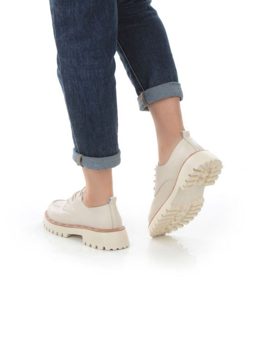 03-HY7-1D BEIGE Полуботинки женские (натуральная кожа)