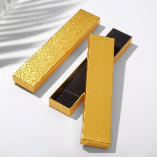 Цена за 3 шт. Коробочка подарочная под браслет, цепочку, часы «Драгоценность», 21×4 см, цвет золото