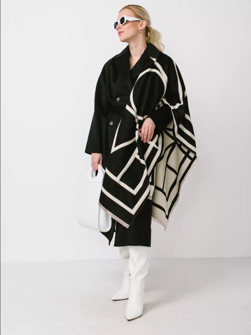 В составе шерсть и кашемир! теплый двусторонний палантин - Tantino фото 16