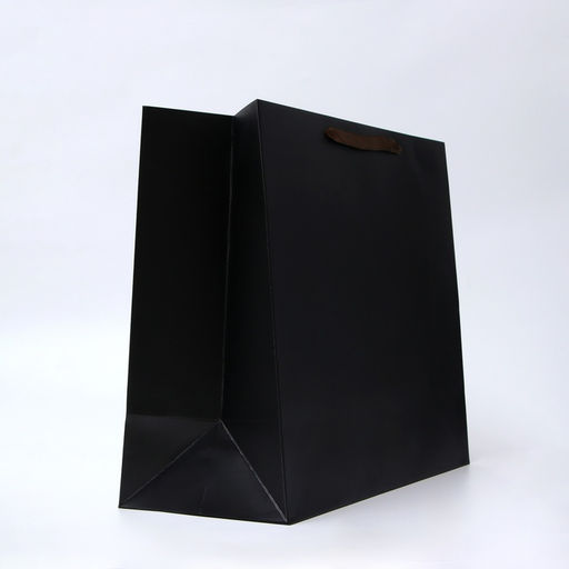 Пакет подарочный ламинированный горизонтальный «чёрный», XL 49×40×19 см