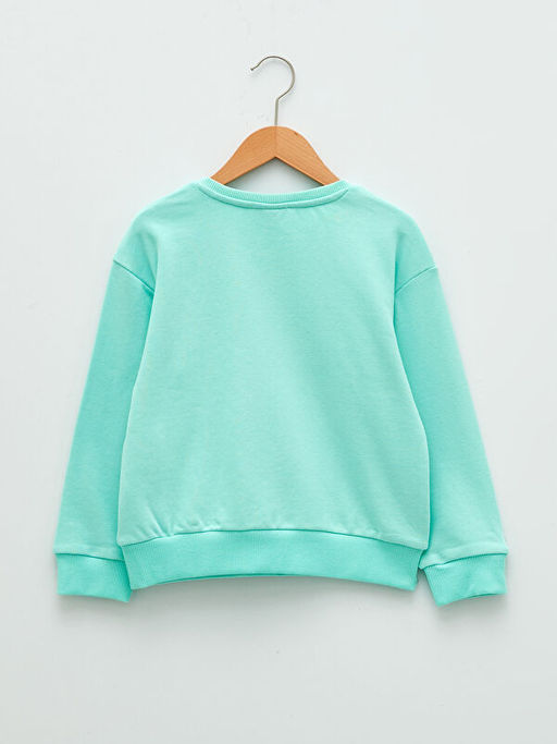 Bisiklet Yaka Bask?l? Uzun Kollu K?z ?ocuk Sweatshirt - Waikiki фото 2