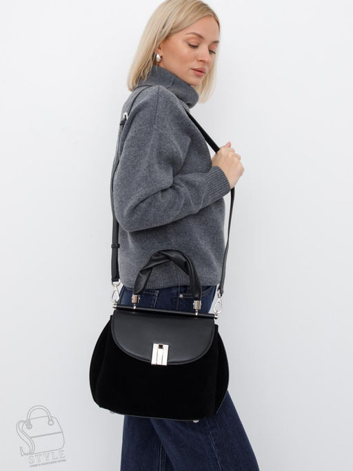 Сумка женская кожаная 1109M black Polina&Eiterou