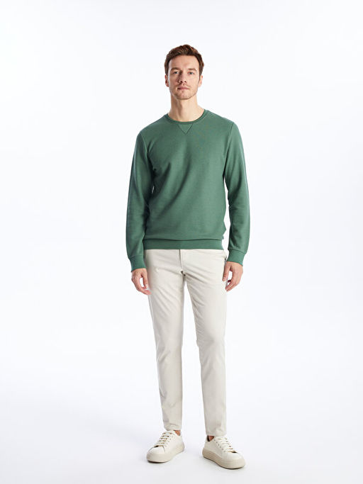 Bisiklet Yaka Uzun Kollu Erkek Sweatshirt