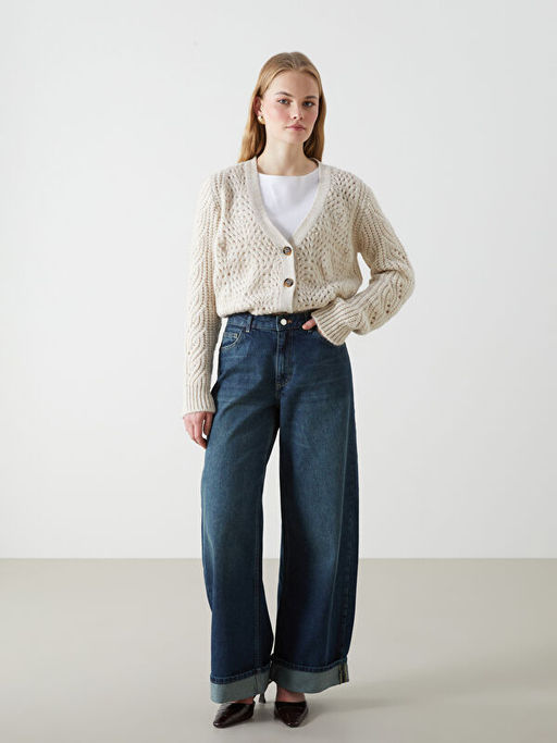 Wideleg Kad?n Jean Pantolon