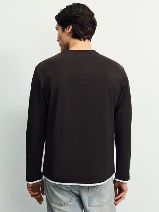 Контрастный лонгслив хенли / Zarina  фото 6