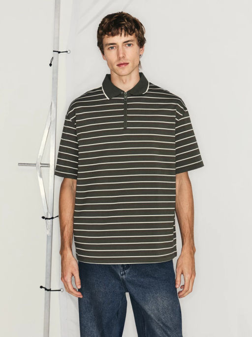 Футболка на молнии в полоску / Zarina фото 4