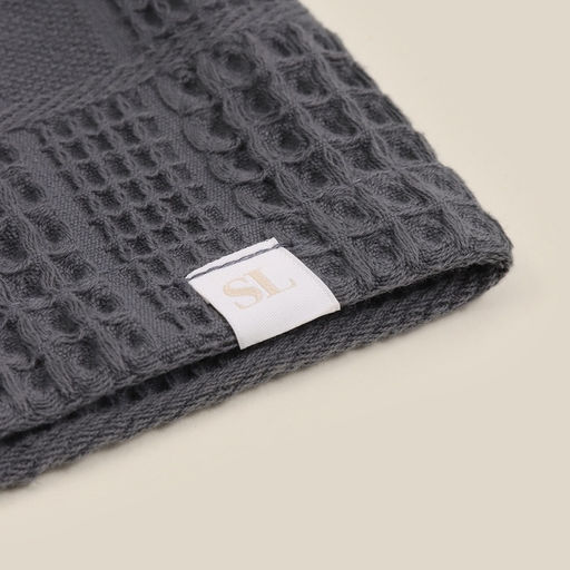 Халат вафельный женский SL HOME: Chess «Гри Сандре», размер M, хлопок 100%, тёмно-серый