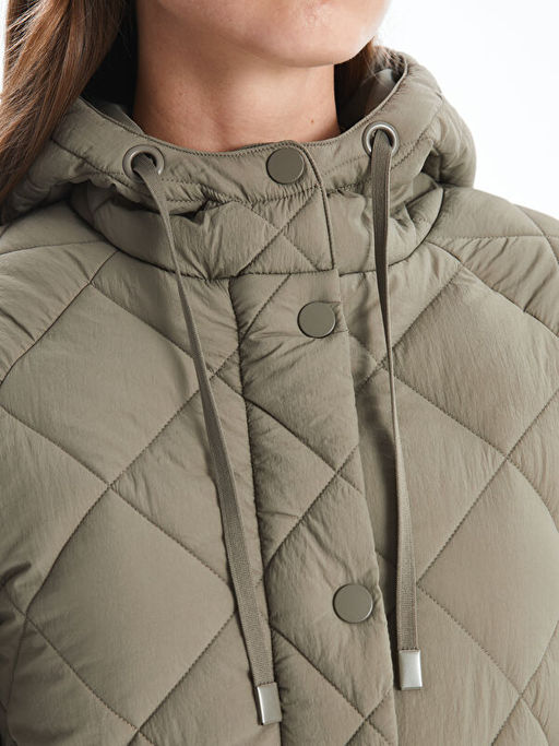 Kap??onlu Kapitone Oversize Kad?n ?i?me Mont - Waikiki фото 6