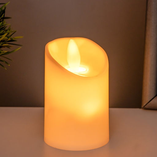 Светодиодная свеча, ночник LED RISALUX «Восковая», от батареек CR2032×2, пластик, 5.3×5.3×7.2 см