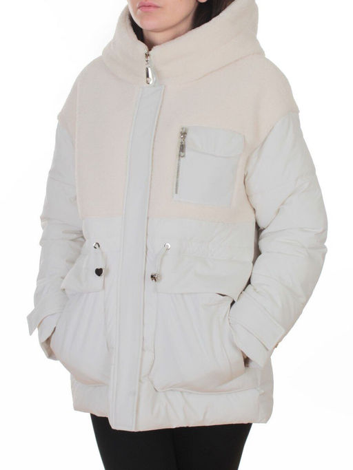 7716 MILK/WHITE Куртка зимняя женская (150 гр. синтепон)