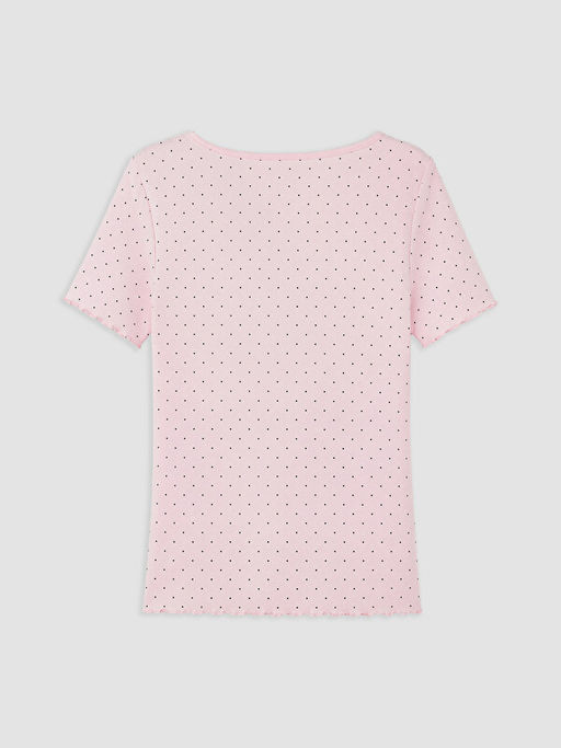 V Yaka Puantiyeli Kad?n ?ortlu Pijama Tak?m?