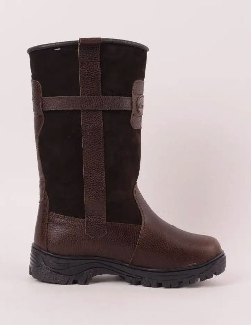 Сапоги Монголки натуральная кожа высокие коричневые, литая подошва