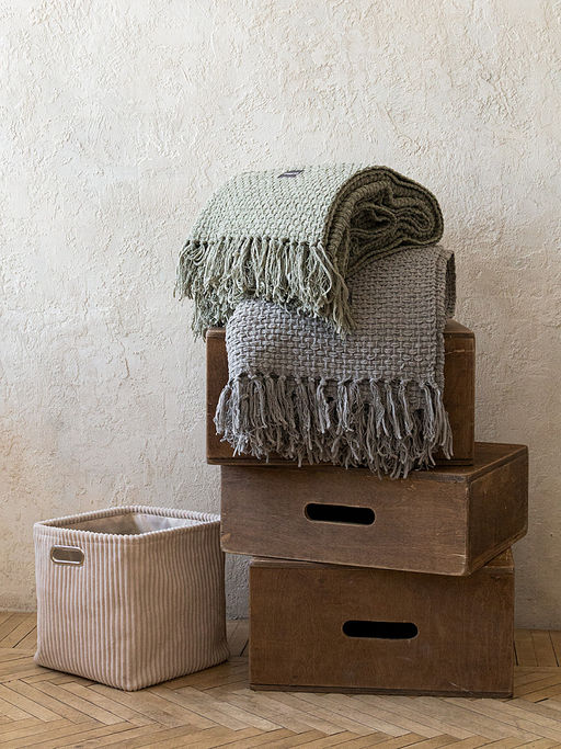 Плед плетеный 150x200 серый - Denastia фото 10