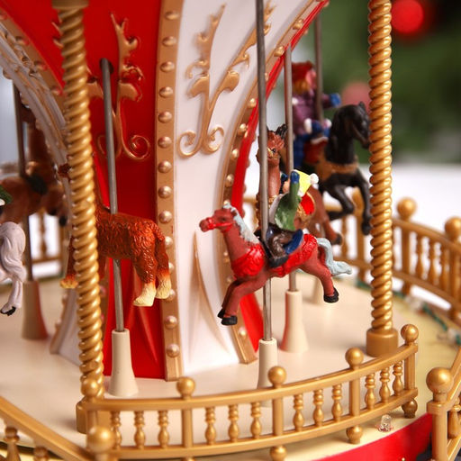 Светодиодная фигура «Красная карусель» 23×28×23 см, полистоун, от батареек АА×3, USB, свечение мульти