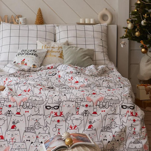Постельное белье Этель 1.5 сп Xmas cat 143*215 см, 150*214 см, 70*70 см - 2 шт  фото 21