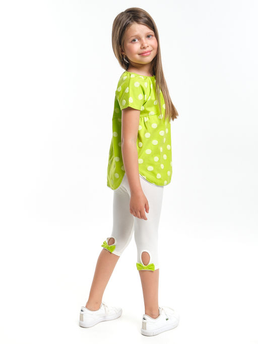 Комплект для девочки детский сад с лосинами UD 1358/4002 салатовый/касар - Mini maxi фото 4
