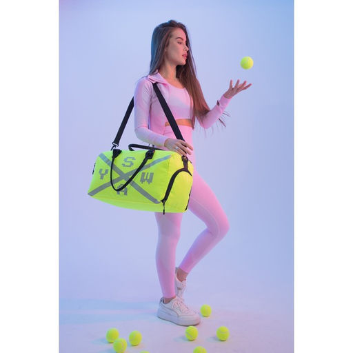Сумка спортивная SWAY на молнии, отдел из ПВХ, отдел для обуви, наружный карман, цвет лимон - Nazamok фото 14