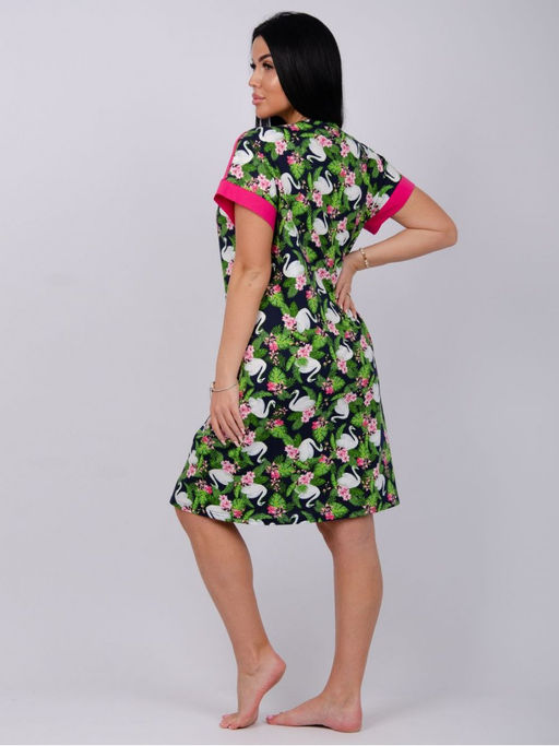 Халат "Анастасия" лебеди, трикотаж