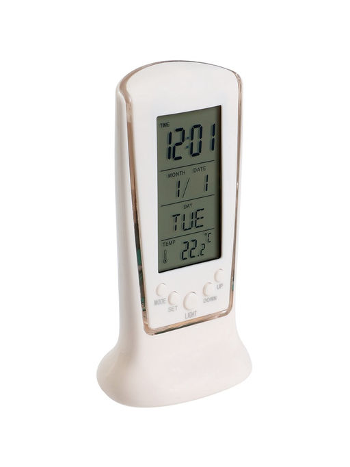 Часы - будильник LB-02 "Обелиск", дата, температура, подсветка, белый