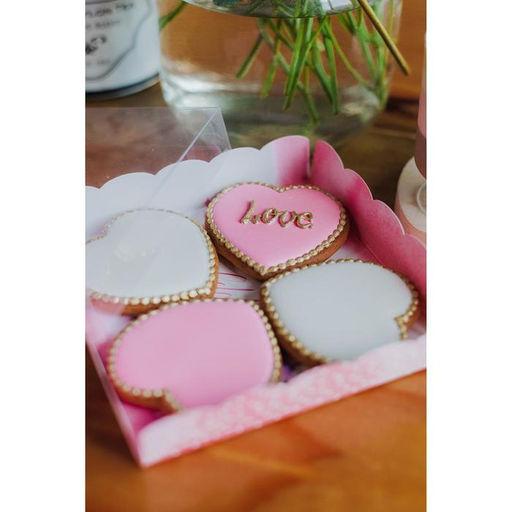 Цена за 5 шт. Коробка для печенья, кондитерская упаковка с пластиковой крышкой, Happy time, 15?15?3 см