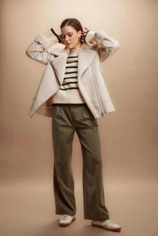 Pensli Pantolon Wide Leg Standart Boy Basic Duz Yuksek Bel Genis Bol Paca