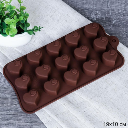 Форма силиконовая для льда и конфет 15 ячеек / HL-377 / уп 300/ 21*10,2*1,9 см/0,045/сердца - ГалеонТрейд фото 4