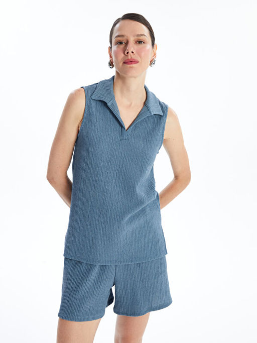 Kad?n Polo Yaka D?z Bluz