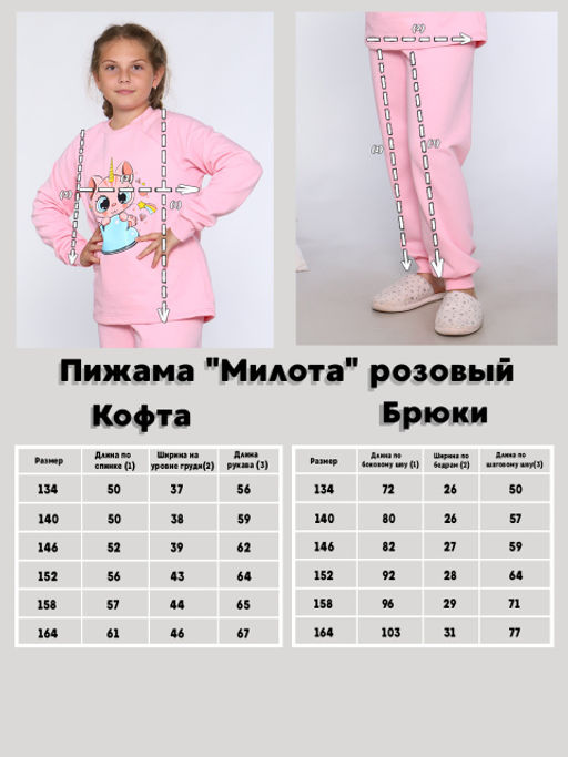 Пижама Милота розовый - Ладошки фото 3