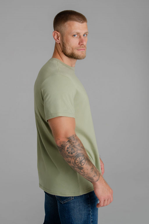 Арт. 61112/5 Футболка мужская однотонная 48-58 (6 шт) Цвет:хаки