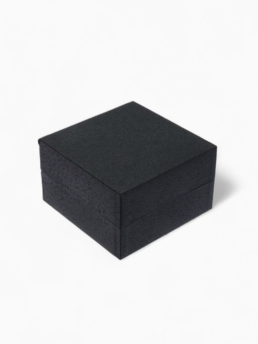 Коробочка подарочная для часов из экокожи, 10×10×6 см, (подушечка 8.3×8.5 см), вставка бежевая, чёрная