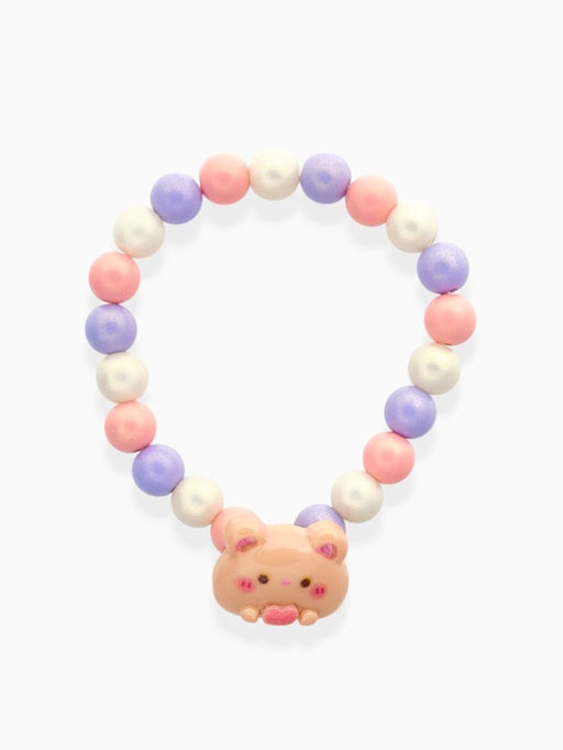 Цена за 3 шт. Браслет детский Выбражулька «Медведь», d=6 см жемчуг, разноцветный