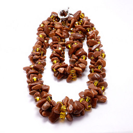 Бусы из камня Коричневый авантюрин - удача, выигрыш, легкие деньги, изобилие