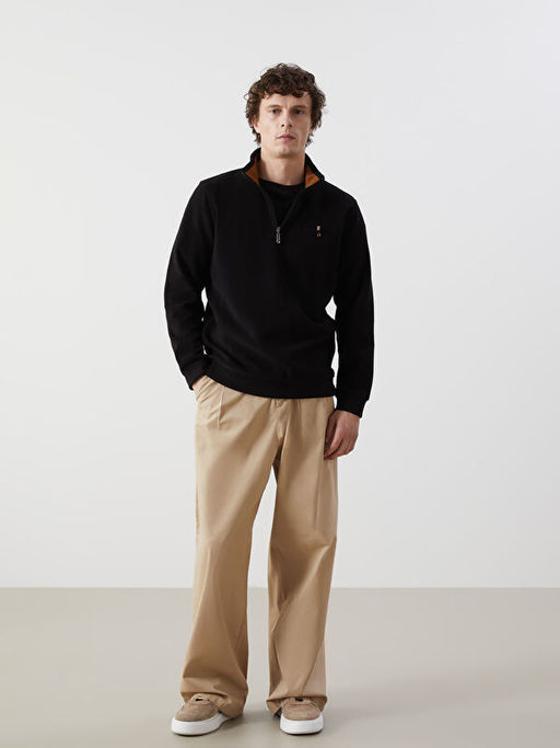 Dik Yaka Erkek Sweatshirt