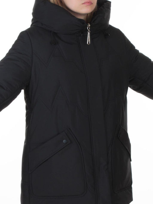 A-826 BLACK Куртка зимняя женская (верблюжья шерсть, 120 гр. холлофайбер)