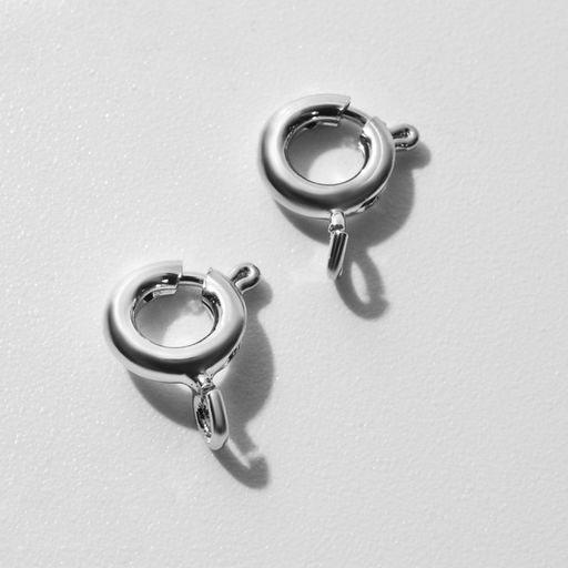 Замок - карабин посеребренее, (набор 2 шт.) 9?6 мм, кольцо