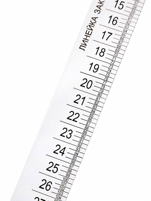 Цена за 10 шт. Линейка закройщика, 30 см, белая