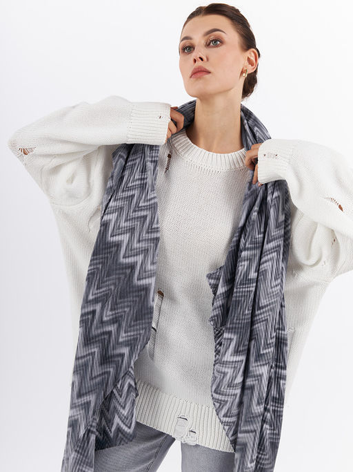 Большой, мягкий, тонкий и очень нежный двусторонний палантин с рисунком - Tantino фото 3