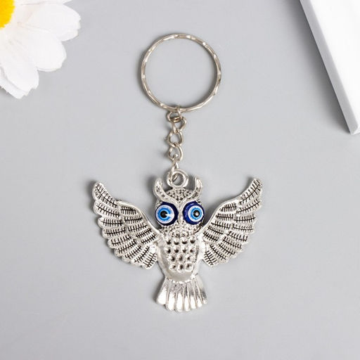 Цена за 12 шт. Брелок металл "Сова в полёте" 4,3х5 см, МИКС