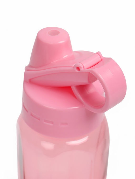 Бутылка для воды спортивная, прозрачная, 450 мл, 20×8 см, пластиковая, розовая