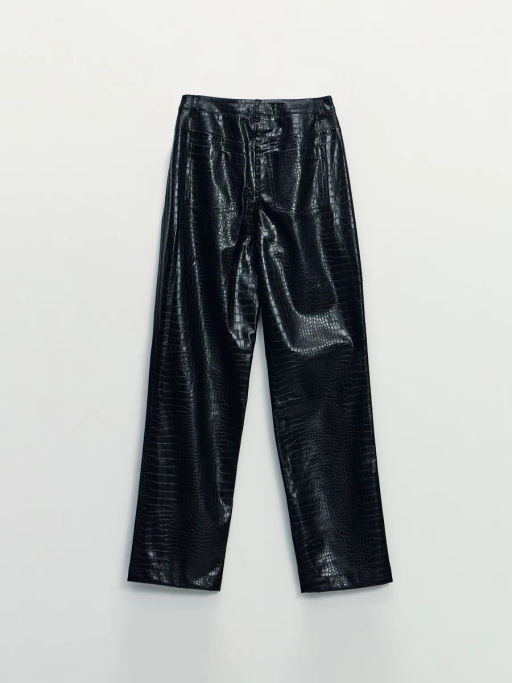 Прямые брюки из искусственной кожи / Zarina