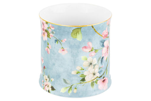 Кружка 380 мл 12,3*9*9 см "Яблоневый цвет на голубом" NEW BONE CHINA