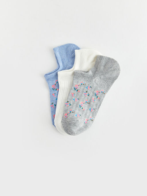 Desenli Kad?n Patik ?orap 3l?