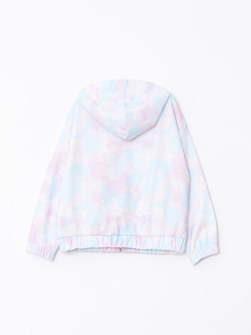 Kap??onlu Batik Desenli Uzun Kollu K?z ?ocuk Fermuarl? Sweatshirt - Waikiki фото 2