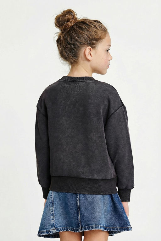 Hello Kitty Overshirt Fit Bisiklet Yaka Sweatshirt K_z _ocuk - Defacto фото 3