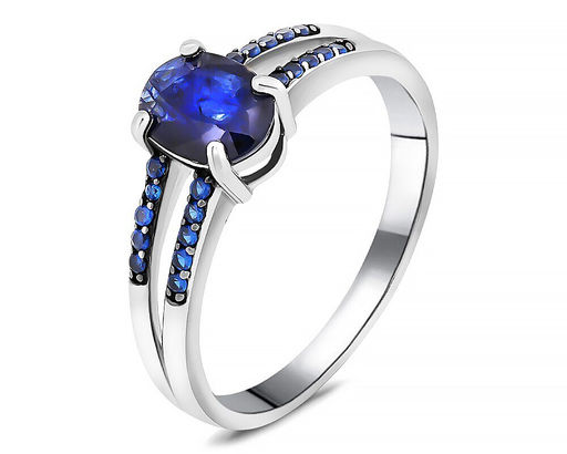 Кольцо, сапфир корунд , наносапфир, SL-RIC72