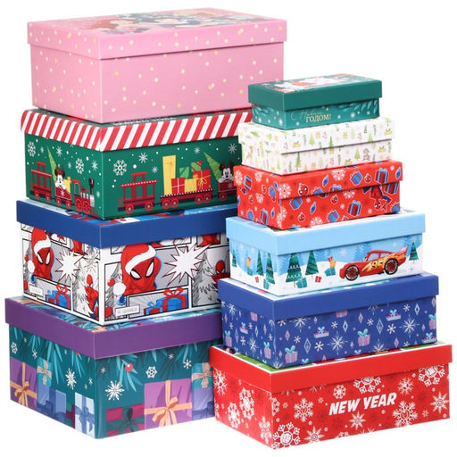 Набор коробок 10 в 1 С Новым годом!, 12 ? 7 ? 4 - 33 ? 20 ? 12 см